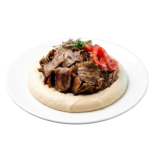 Hummus with lamb shawarma